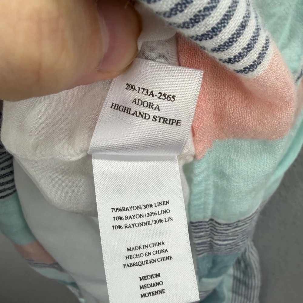 Rails Adora Dress Womens Medium Pastel Blue Peach Highland Stripe Coastal Boho - Picture 11 of 12